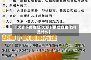 【大萝卜的功效,大萝卜的功效和作用是什么】