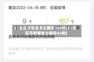 31省区市新增本土确诊104例(31省区市新增本土确诊42例)