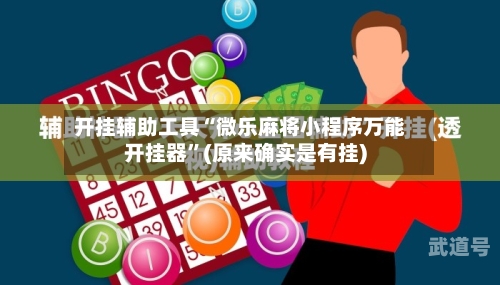 开挂辅助工具“微乐麻将小程序万能开挂器”(原来确实是有挂)-第1张图片